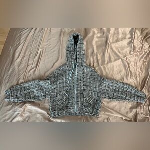 GUC Cute Knit Crop Zipper Jean Jacket Size S